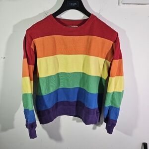 Vintage 90's Beach Outfitters LGBT Rainbow Crewneck Pullover Sweatshirt!